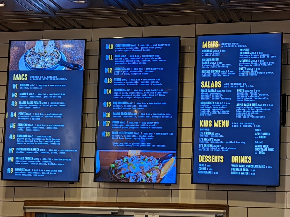 Menu Macs (Macaroni And Cheese Shop) Appleton-2