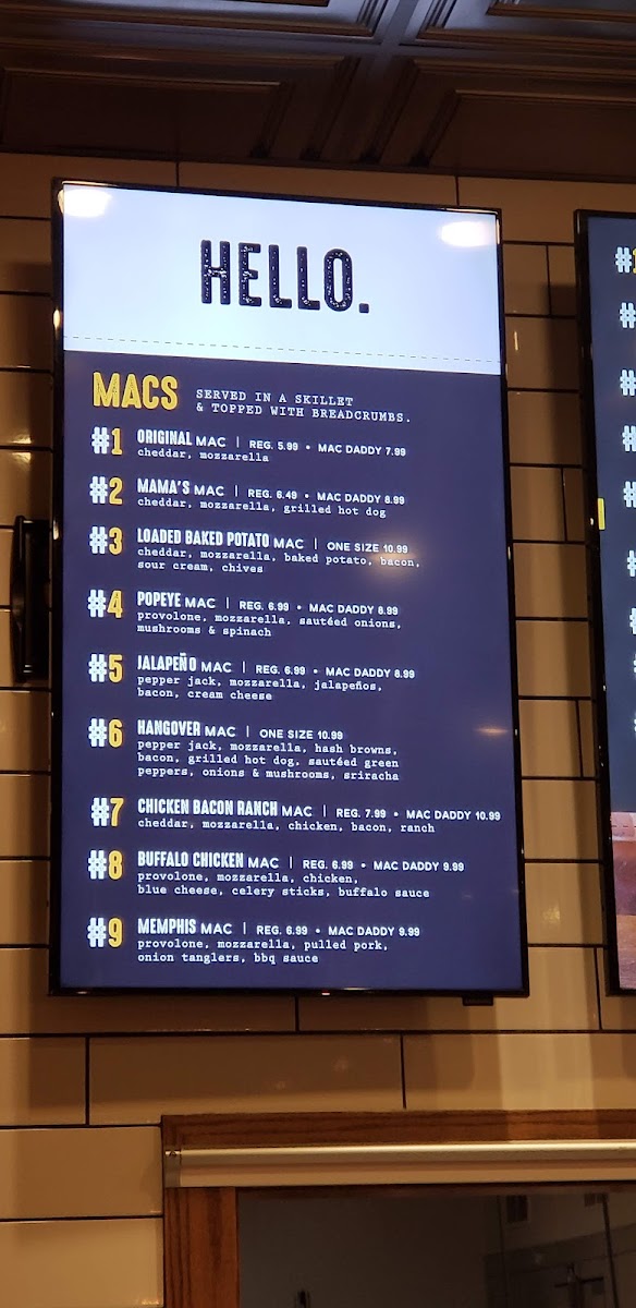 Menu Macs (Macaroni And Cheese Shop) Appleton-8